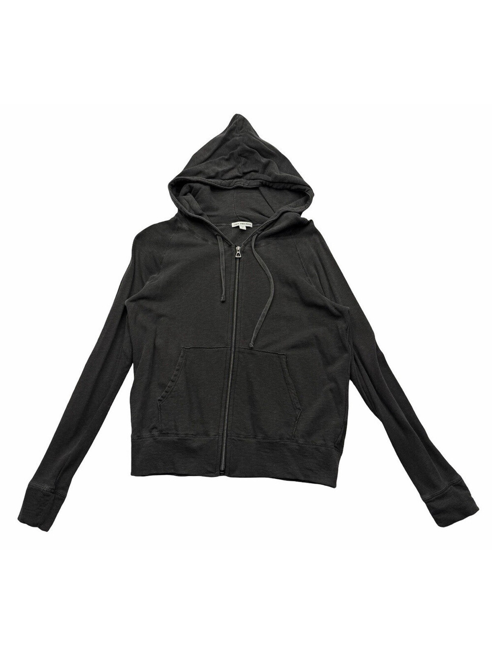 James Perse Women's Vintage French Terry Zip Up Hoodie Dark Grey Size 3 | L